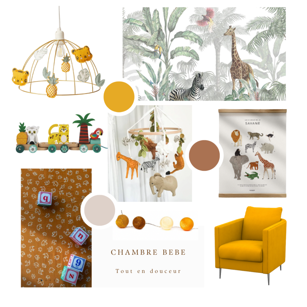 moodboard chambre enfant colaurama décoratrice Lyon