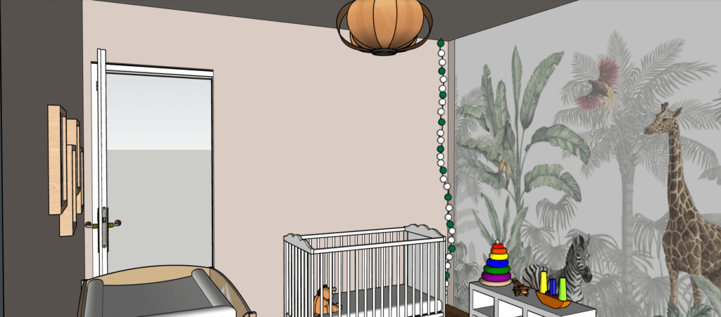 visuel simulé depuis un ordinateur d'une chambre bébé