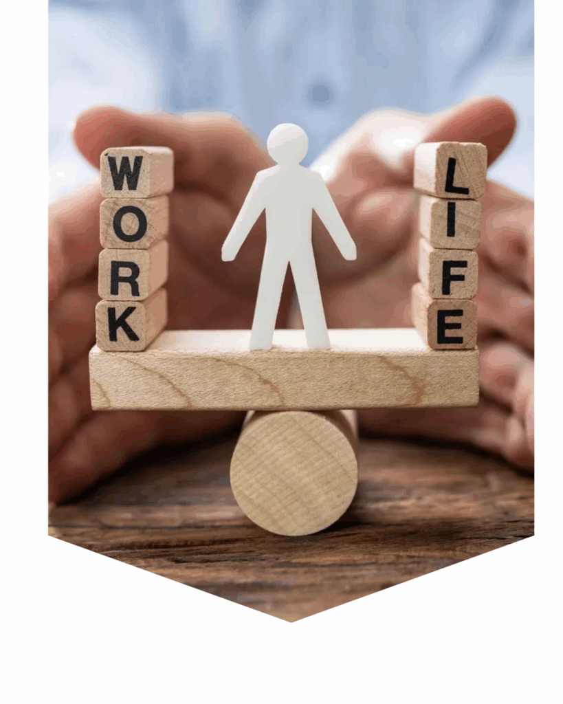 Illustration symbolisant l’équilibre entre vie personnelle et vie professionnelle, en lien avec un aménagement intérieur bien-être qui harmonise les espaces de vie